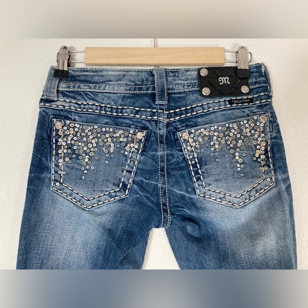 Miss Me sequin pockets skinny jeans 26 JE5737SR